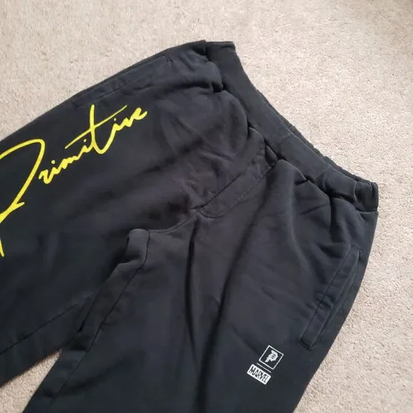 Primitive X Wolverine Exoskeleton Size Medium Mens Black Marvel Sweatpants - Picture 2 of 11